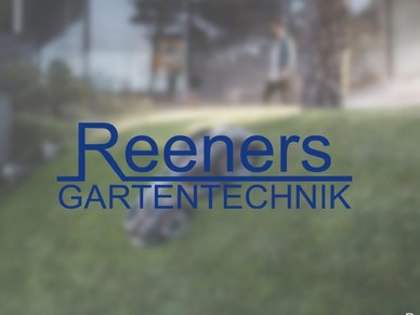 Auf CubCadet Seite Logo Reeners Gartentechnik im Hintergrund der Husqvarna Automower